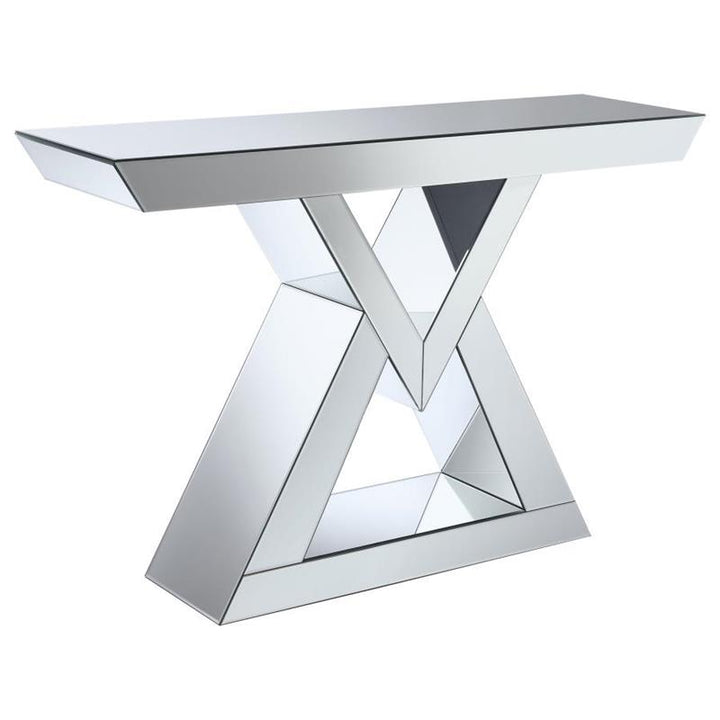 Cerecita Console Table with Triangle Base Clear Mirror (930009)