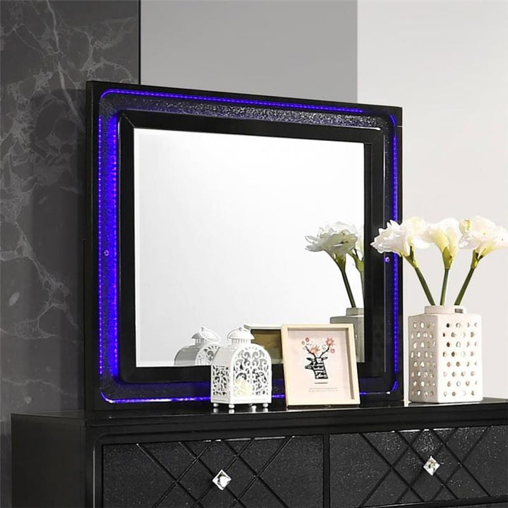 Penelope Rectangular Dresser Mirror Black (223574)