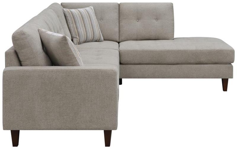 Barton Upholstered Tufted Sectional Toast and Brown (509796)