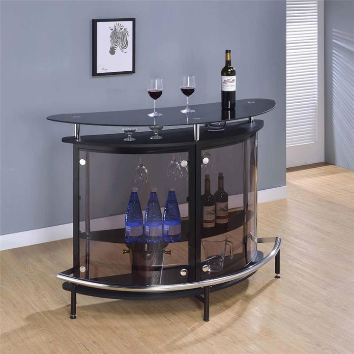 Amarillo 2-tier Bar Unit Black and Chrome (101065)