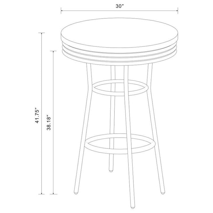 Theodore Round Bar Table Black and Chrome (2405)