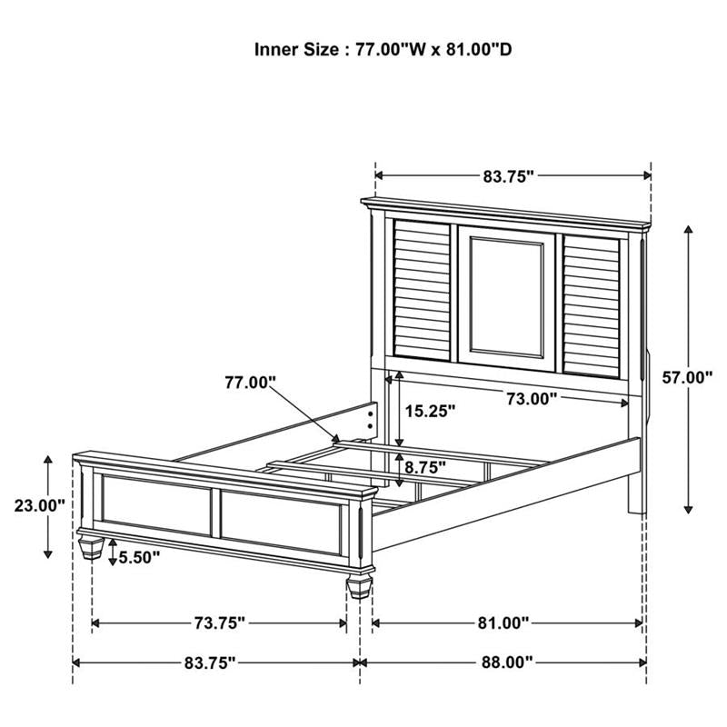 Franco Storage Platform Bedroom Set (200971KE-S5)