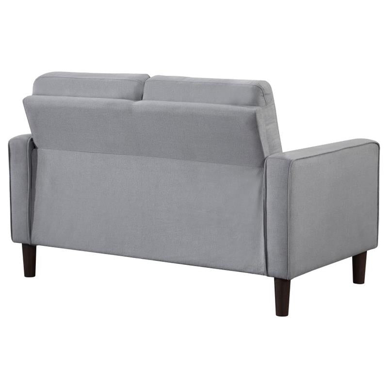 Bowen Upholstered Track Arms Tufted Loveseat Grey (506782)