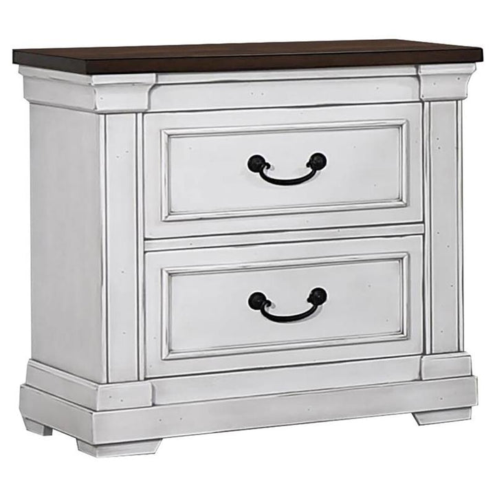 Hillcrest 2-drawer Nightstand Dark Rum and White (223352)