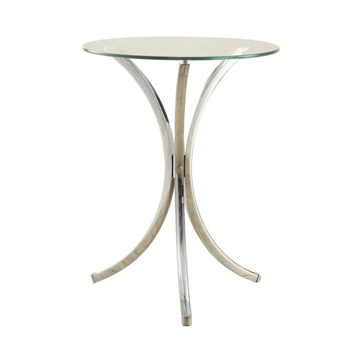 Eloise Round Accent Table with Curved Legs Chrome (902869)