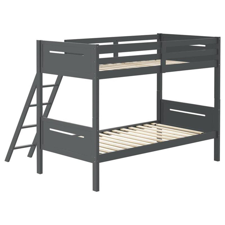 Littleton Twin Over Twin Bunk Bed Grey (405051GRY)