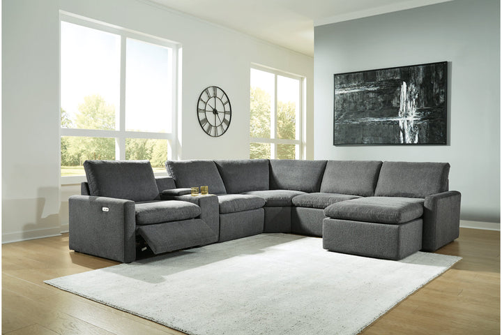 Hartsdale 6-Piece Right Arm Facing Reclining Sectional with Console and Chaise (60508S8)