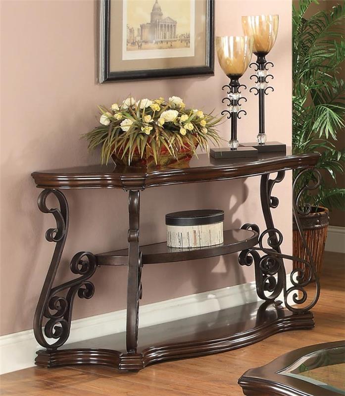 Laney Sofa Table Deep Merlot and Clear (702449)