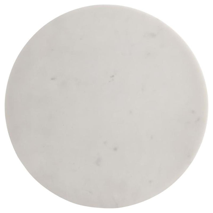 Colette Round Marble Top Side Table White and Dark Grey (930190)