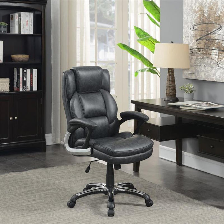 Nerris Adjustable Height Office Chair with Padded Arm Grey and Black (881183)