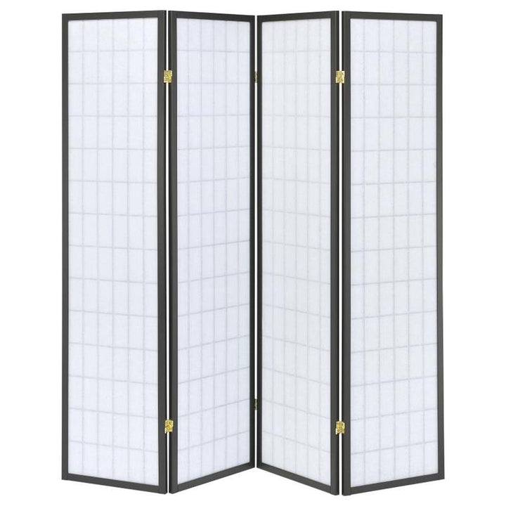 Roberto 4-panel Folding Screen Dark Grey and White (902631)