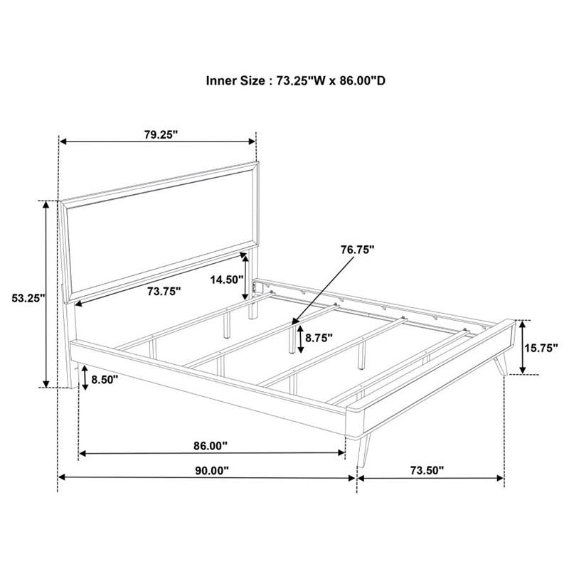 Janelle California King Panel Bed White (223651KW)