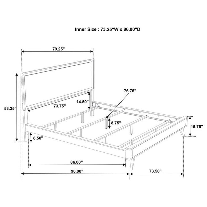 Janelle California King Panel Bed White (223651KW)