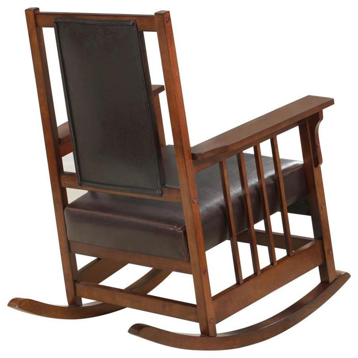 Ida Upholstered Rocking Chair Tobacco and Dark Brown (600058)