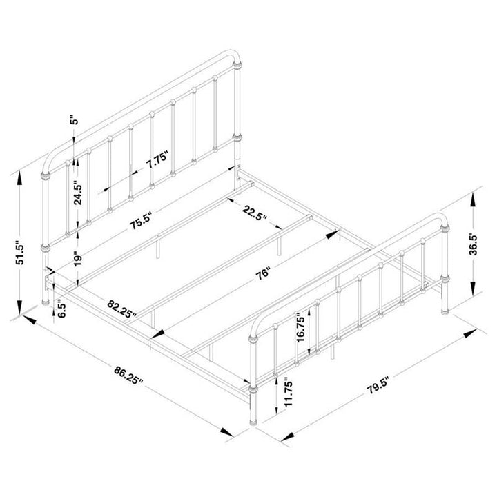 Livingston Eastern King Panel Metal Bed Dark Bronze (300399KE)