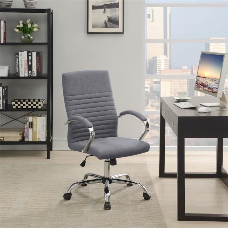 Abisko Upholstered Office Chair with Casters Grey and Chrome (881217)