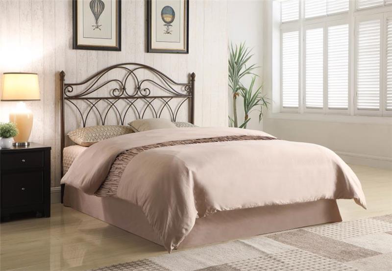 Zola Queen / Full Metal Scroll Headboard Brown (300186QF)