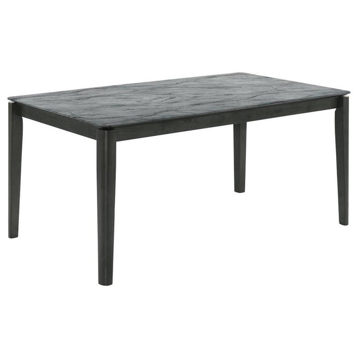 Stevie Rectangular Faux Marble Top Dining Table Grey and Black (115111SLT)