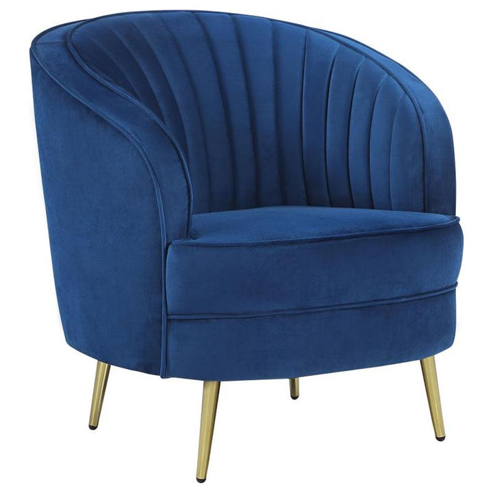 Sophia Upholstered Vertical Channel Tufted Chair Blue (506863)