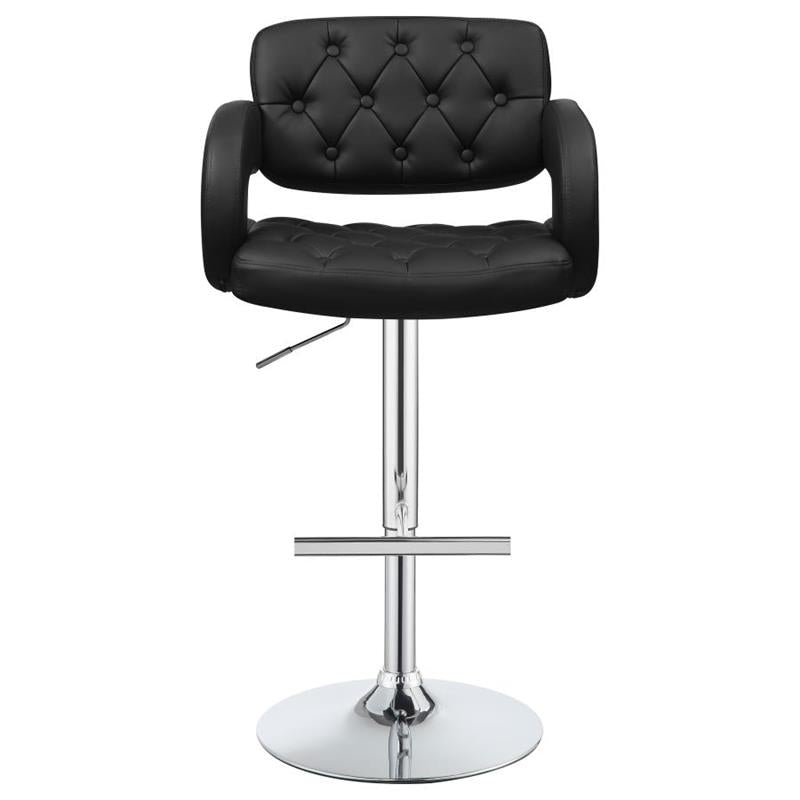 Brandi Adjustable Bar Stool Black and Chrome (102555)