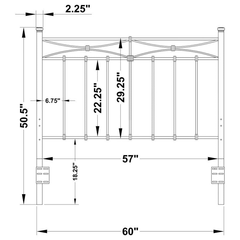 Lane Queen / Full Metal Headboard Rustic Bronze (300187QF)