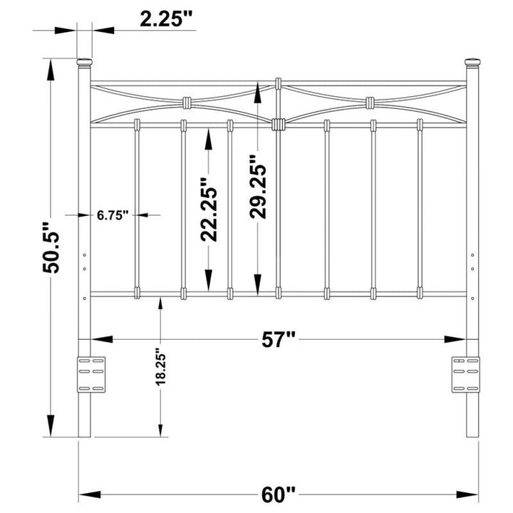 Lane Queen / Full Metal Headboard Rustic Bronze (300187QF)