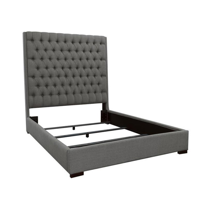 Camille Tall Tufted California King Bed Grey (300621KW)