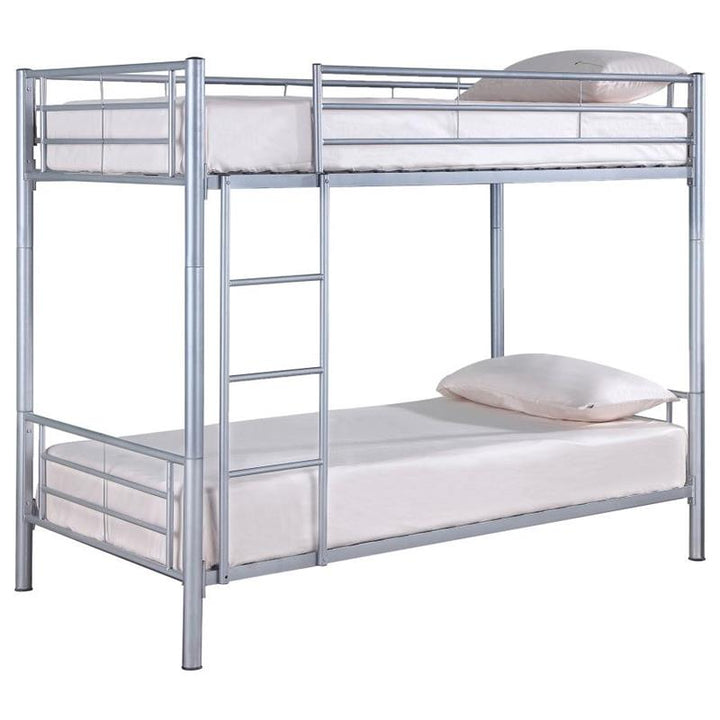 Hayward Twin Over Twin Bunk Bed Silver (460072)