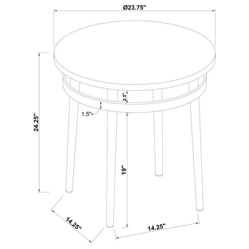 Avilla Round End Table White and Chrome (722967)