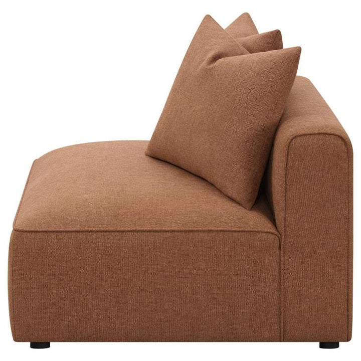 Jennifer Upholstered Tight Back Armless Chair Terracotta (551591)