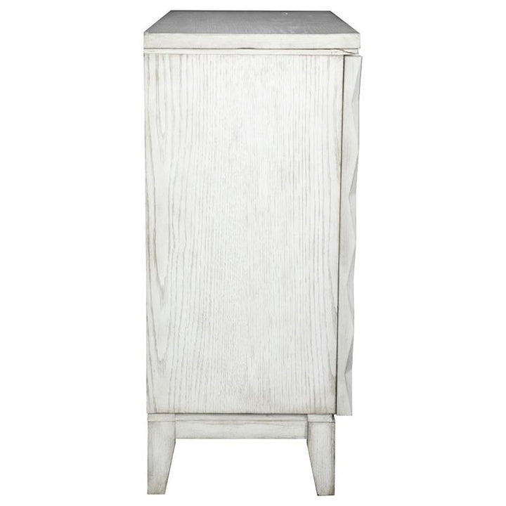 Moody Accent Cabinet with Carved Door Antique White (953340)