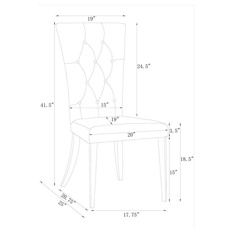 Kerwin 7-piece Dining Room Set White and Chrome (111101-S7W)