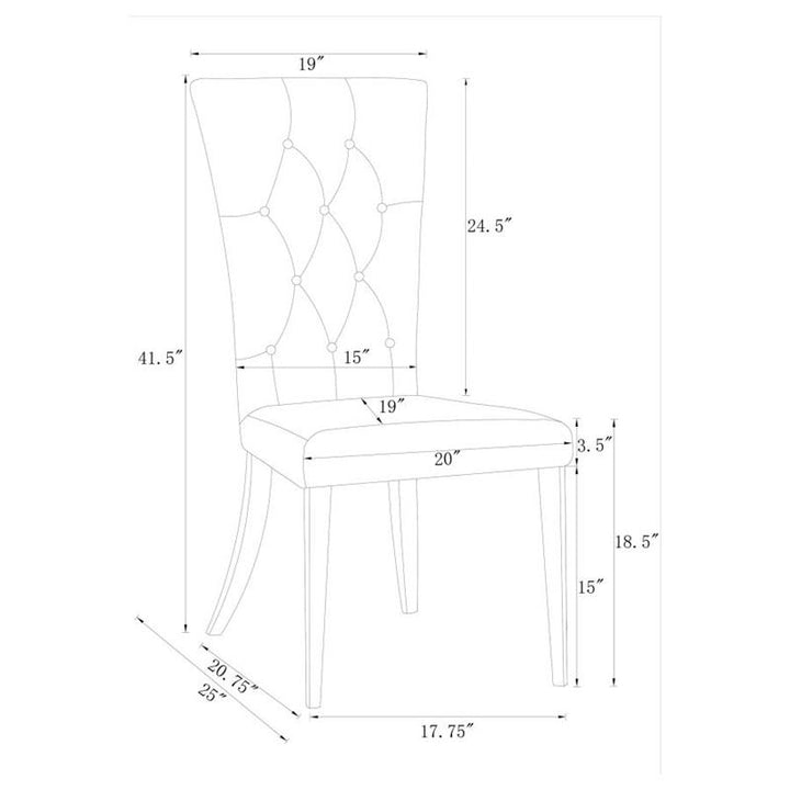 Kerwin 7-piece Dining Room Set White and Chrome (111101-S7W)