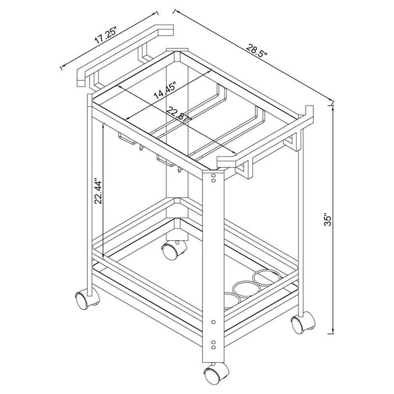 Jefferson 2-tier Glass Serving Cart Clear (902589)