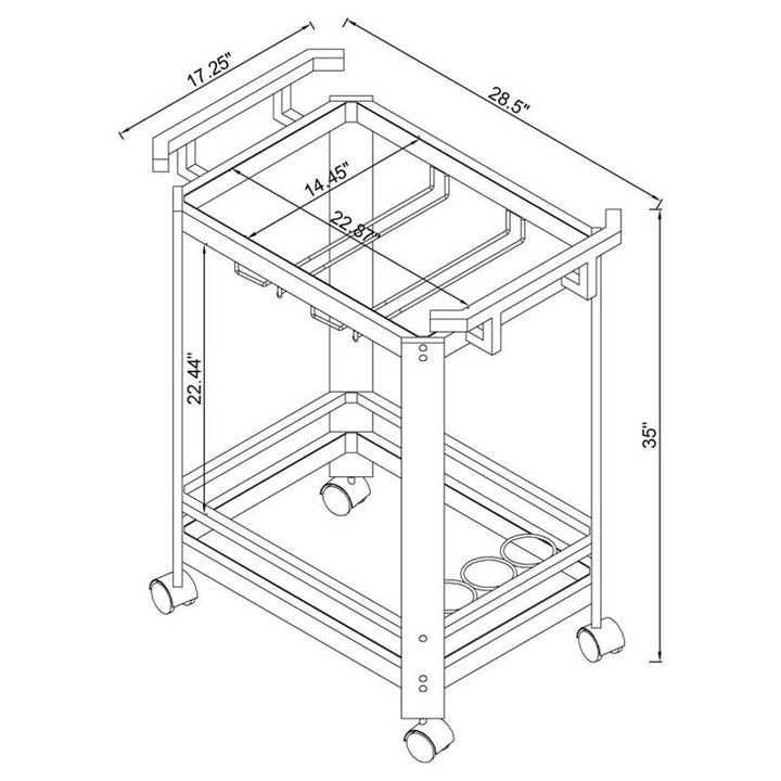 Jefferson 2-tier Glass Serving Cart Clear (902589)