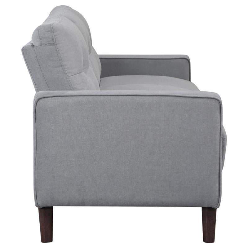 Bowen 2-piece Upholstered Track Arms Tufted Sofa Set Grey (506781-S2)