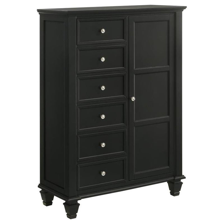 Sandy Beach Door Chest with Concealed Storage Black (201328)