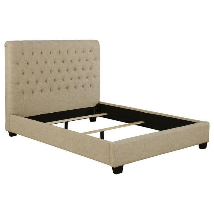 Chloe Tufted Upholstered Queen Bed Oatmeal (300007Q)