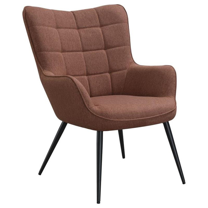 Isla Upholstered Flared Arms Accent Chair with Grid Tufted (909468)