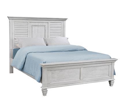 Franco Eastern King Panel Bed Antique White (205331KE)