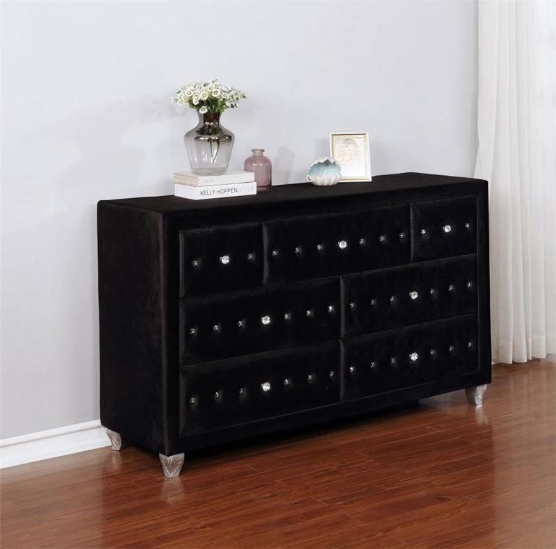 Deanna 7-drawer Rectangular Dresser Black (206103)