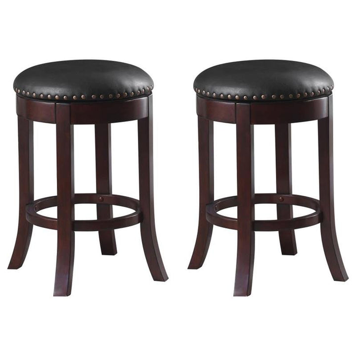Aboushi Swivel Counter Height Stools with Upholstered Seat Brown (Set of 2) (101059)
