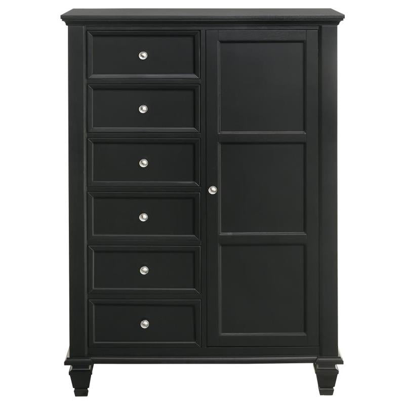 Sandy Beach Door Chest with Concealed Storage Black (201328)