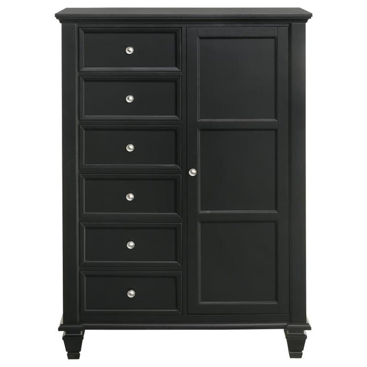 Sandy Beach Door Chest with Concealed Storage Black (201328)