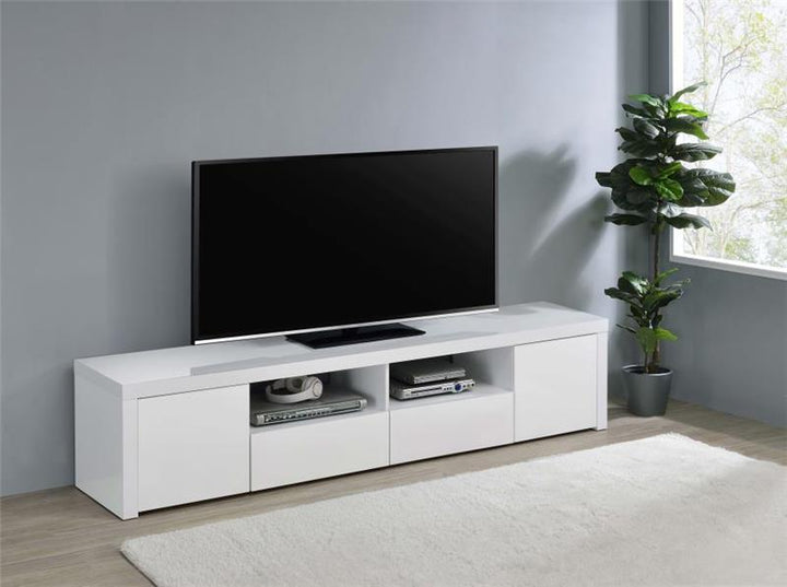 Jude 2-door 79" TV Stand With Drawers White High Gloss (704262)