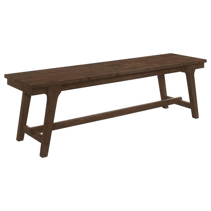 Reynolds Rectangular Trestle Base Dining Bench Brown Oak (107593)