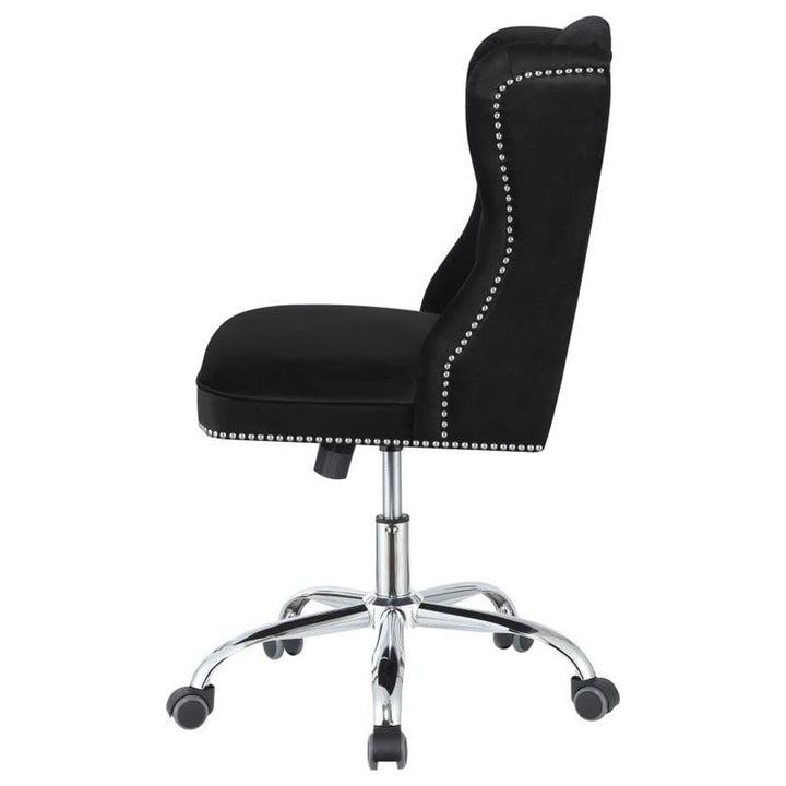 Julius Upholstered Tufted Office Chair Black and Chrome (801995)