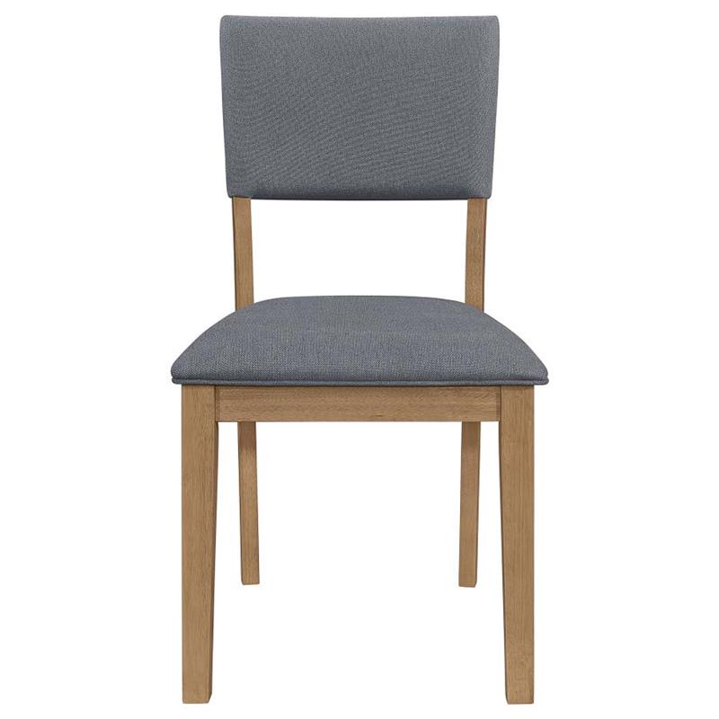 Sharon Open Back Padded Upholstered Dining Side Chair Blue and Brown (Set of 2) (104172)