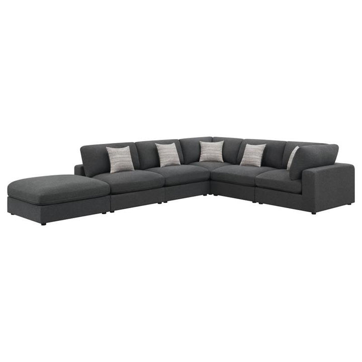 Serene 6-piece Upholstered Modular Sectional Charcoal (551324-SET)