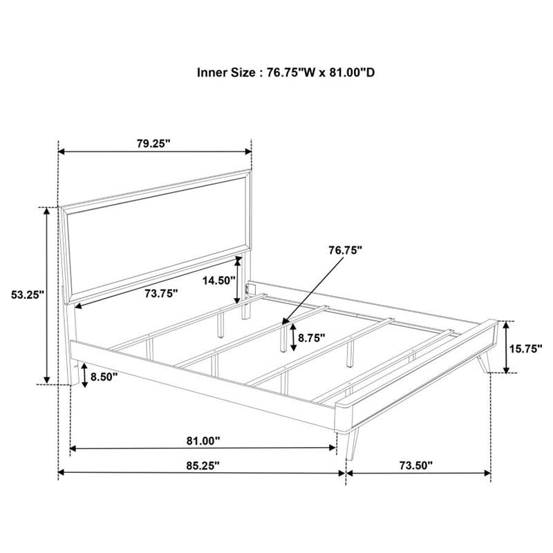 Janelle Eastern King Panel Bed White (223651KE)